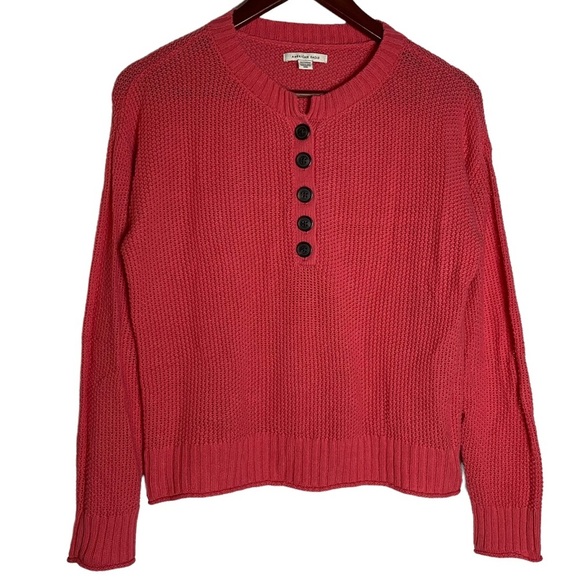 American Eagle Outfitters Knit Long Sleeve Sweater 1/2 Button Down Extra Small - Picture 1 of 15